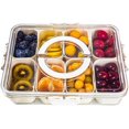 thumbnail image 1 of Divided Serving Tray with Handle, 8 Compartments Snack Box for Candy, Nuts, Cookies, Fruit, Snacks Platters, Party Favor, Wedding, Home Decor, 1 of 8