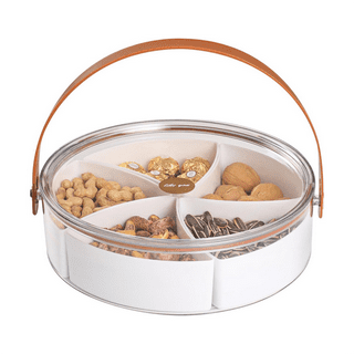 BRUVER Snack box container. Our new and improved-snack tray with lids-for  nuts, treats, and all kinds of foods. Enjoy this-snackle box container-with