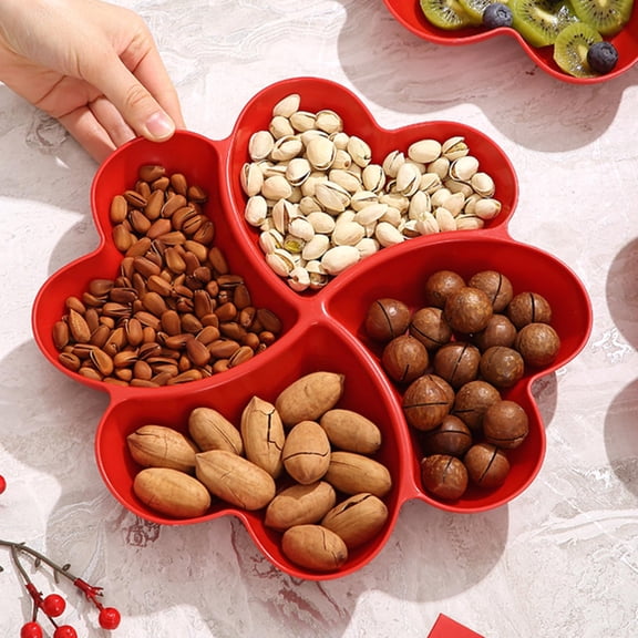 Divided Snack Plates Serving Tray Fruit Nut Candy Dessert Platter Organizer for Home Party Picnic Travel RV Office Dining Table Appetizer Serving Plate Snack Storage Tray Set Snack Serving Organizer