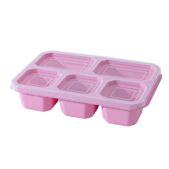 Divided Snack Storage Box 5 Compartments Portable Food Prep Container with Lid BPA Free Plastic Storage Bin for Nuts Candy Fruits Travel Picnic Office Desk Organization