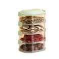 thumbnail image 1 of Divided Snackle Box, Divided Serving Tray with Lid, Portable Snack Box Charcuterie Veggie Tray, Charcuterie Container with 4 Compartment Serving Tray with Dividers for Fridge, 1 of 4