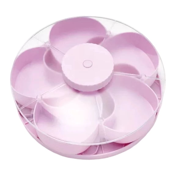 Divided Spin and Snack Serving Tray, 360° Rotating Lazy Divided Serving Tray That Spins, Multi-Compartment Food Organizer Design, Lazy Susan Serving Platter for Fruit, Nuts, Candy
