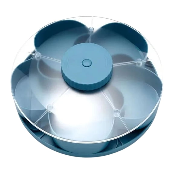 Divided Spin and Snack Serving Tray, 360° Rotating Lazy Divided Serving Tray That Spins, Multi-Compartment Food Organizer Design, Lazy Susan Serving Platter for Fruit, Nuts, Candy