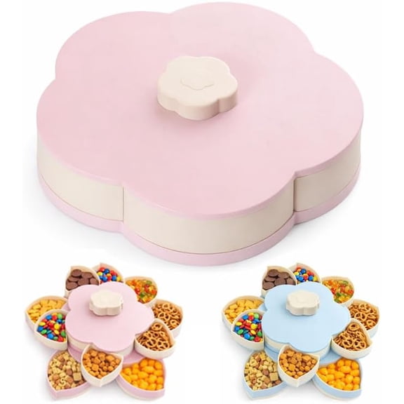 Divided Spin and Snack Serving Tray, 2026 New Single/Double Layer, Upgraded Includes a Phone Stand, Creative Storage for Home Kitchen Travel Picnic