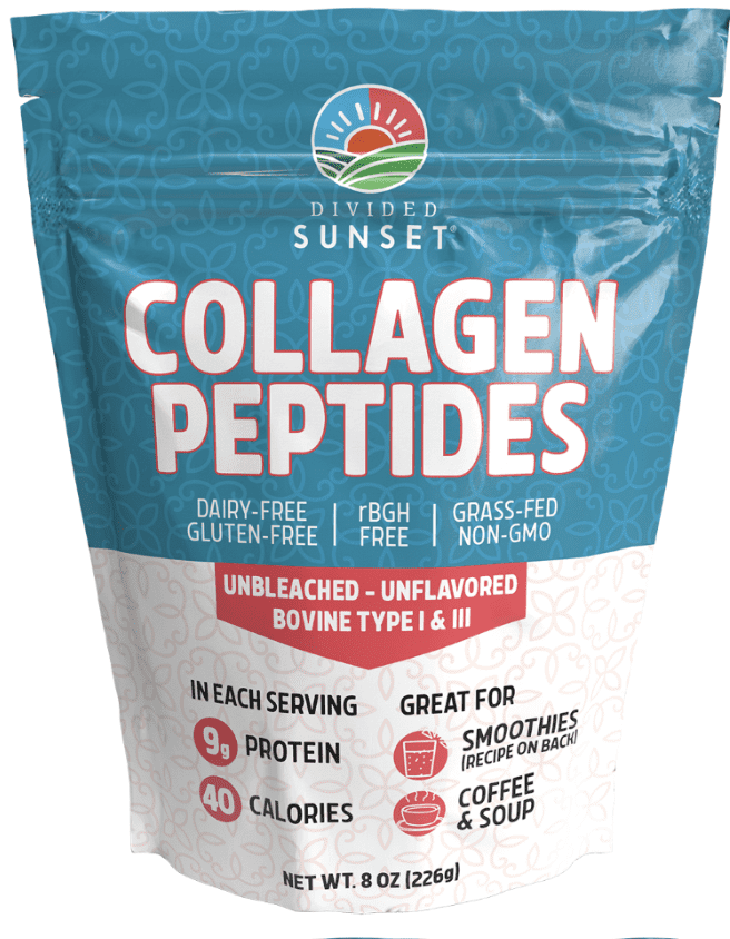 Divided Sunset Collagen Peptides Powder Mix, Unflavored - Unbleached, 8 oz