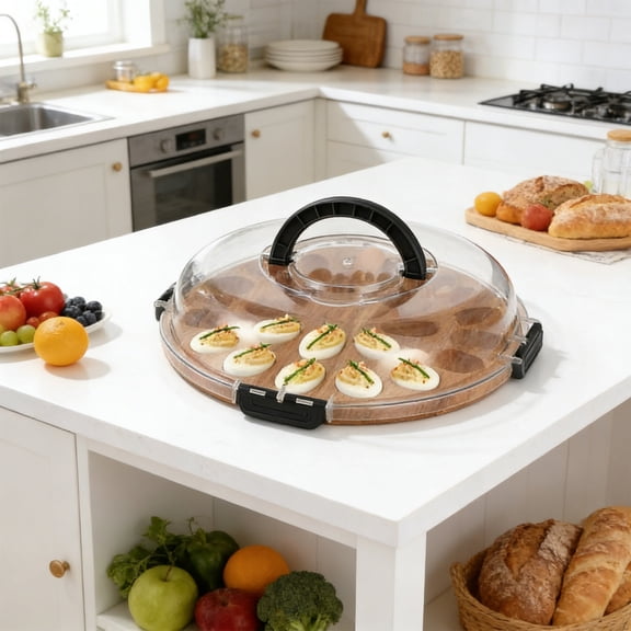 Divided Tray With Clear Acrylic Lid Divided Tray For Home Parties Gatherings Pastries Fruit And Snacks