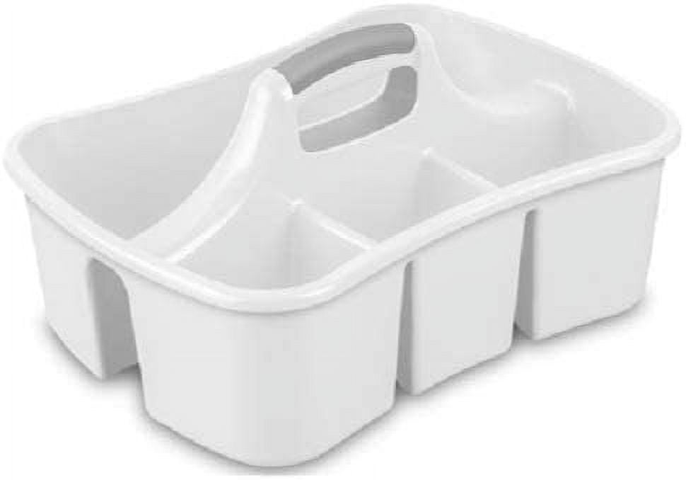 White Plastic 4-Compartment Divided Ultra Caddy