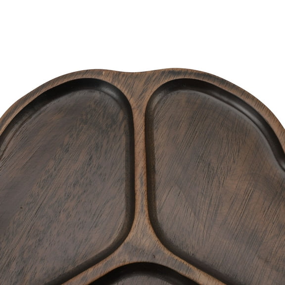 Divided Wooden Serving Tray 4 Section Appetizer and Snack Platter for Parties, Natural Wood
