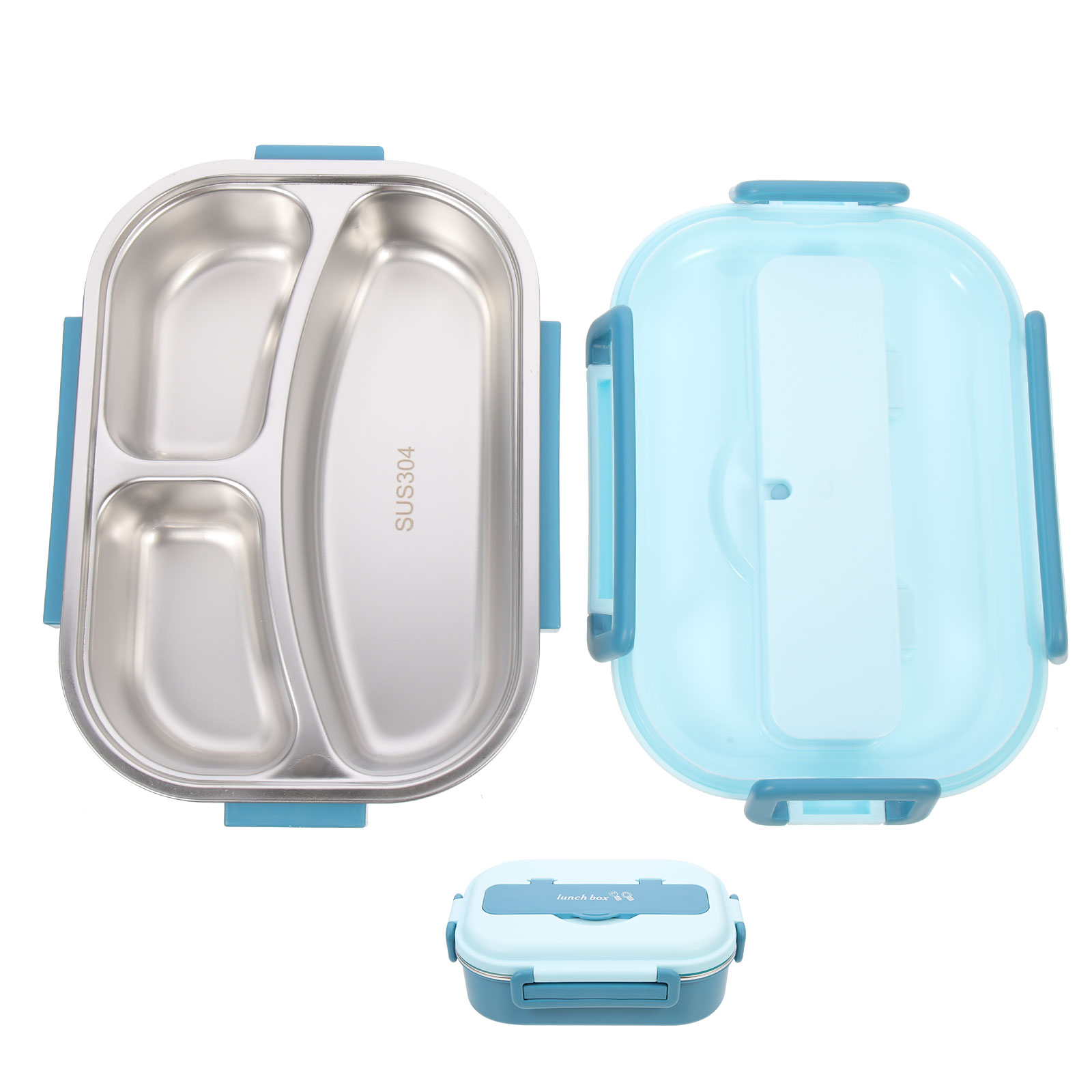 Divider Lunch Box Lunchbox Food Container Kids Snack Containers