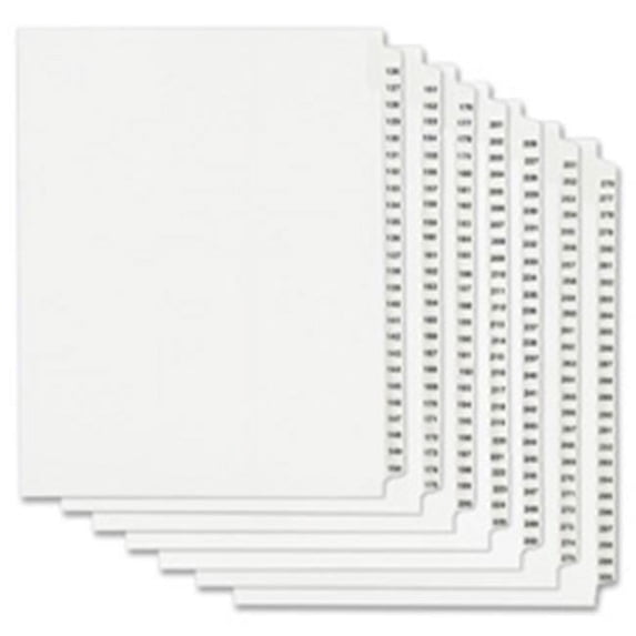 Dividers, 290, Side Tab, 8.5 in. x 11 in., 25-PK, White