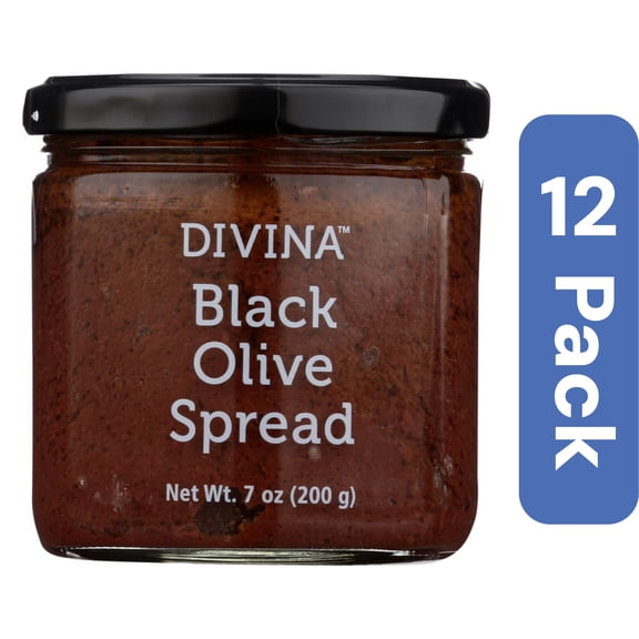 Divina Black Olive Spread 7 oz (Pack Of 12)