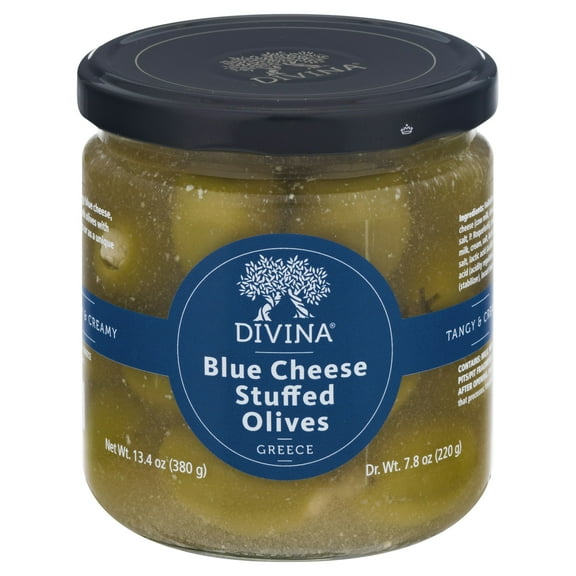 Divina Blue Cheese Stuffed Athos Olives 7.8 oz (Pack Of 6)
