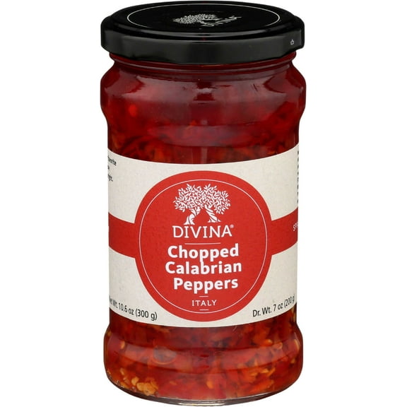 Divina Chopped Calabrian Peppers, 10.6 Ounce -- 6 per case.