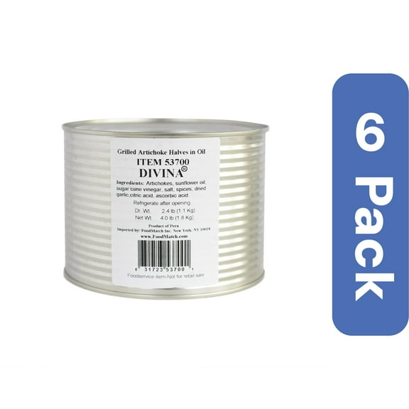 Divina Grilled Artichoke Halves in Oil 4 lb (Pack of 6)