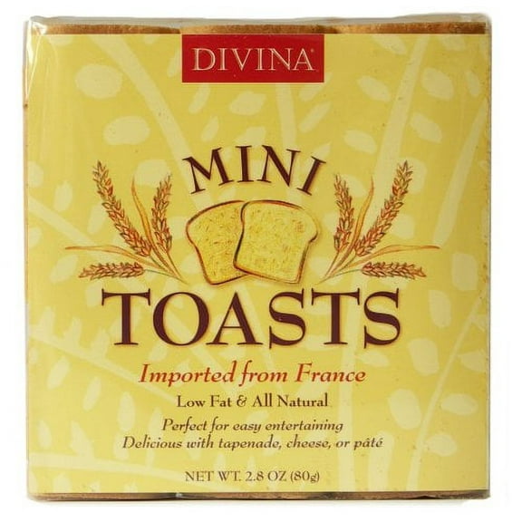 Divina Mini Toasts, White, 2.8-Ounce Packages (Pack of 24)