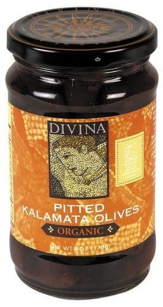 Divina, Olives, Organic Kalamata Pitted, 10.2 Oz.