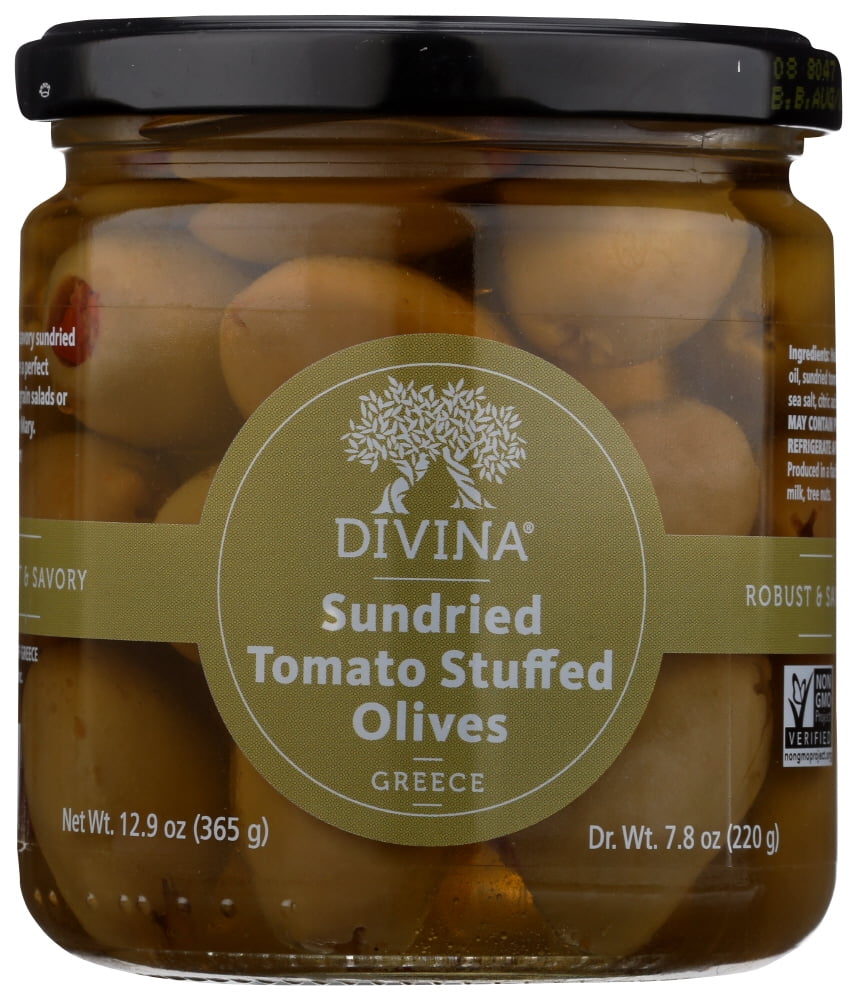 Divina, Olives, Stuffed With Sun-Dried Tomatoes, 12.9 Oz.