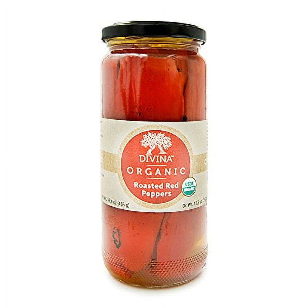Divina, Organic Fire Roasted Sweet Peppers - Case of 6 - 16.2 OZ