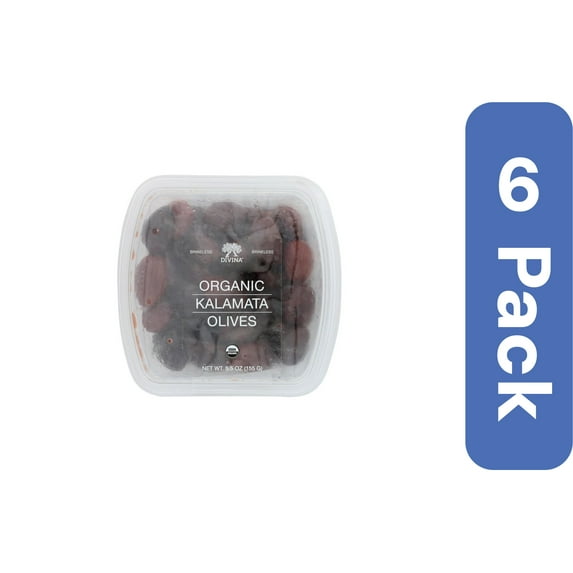 Divina Organic Kalamata Olives 5.5 oz (Pack Of 6)