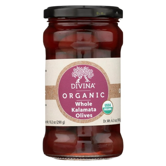 Divina - Organic Kalamata Olives - Case of 6 - 6.35 oz.