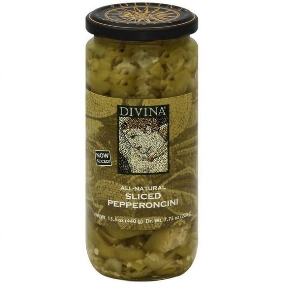 Divina Sliced Pepperoncini, 7.75 oz, (Pack of 6)