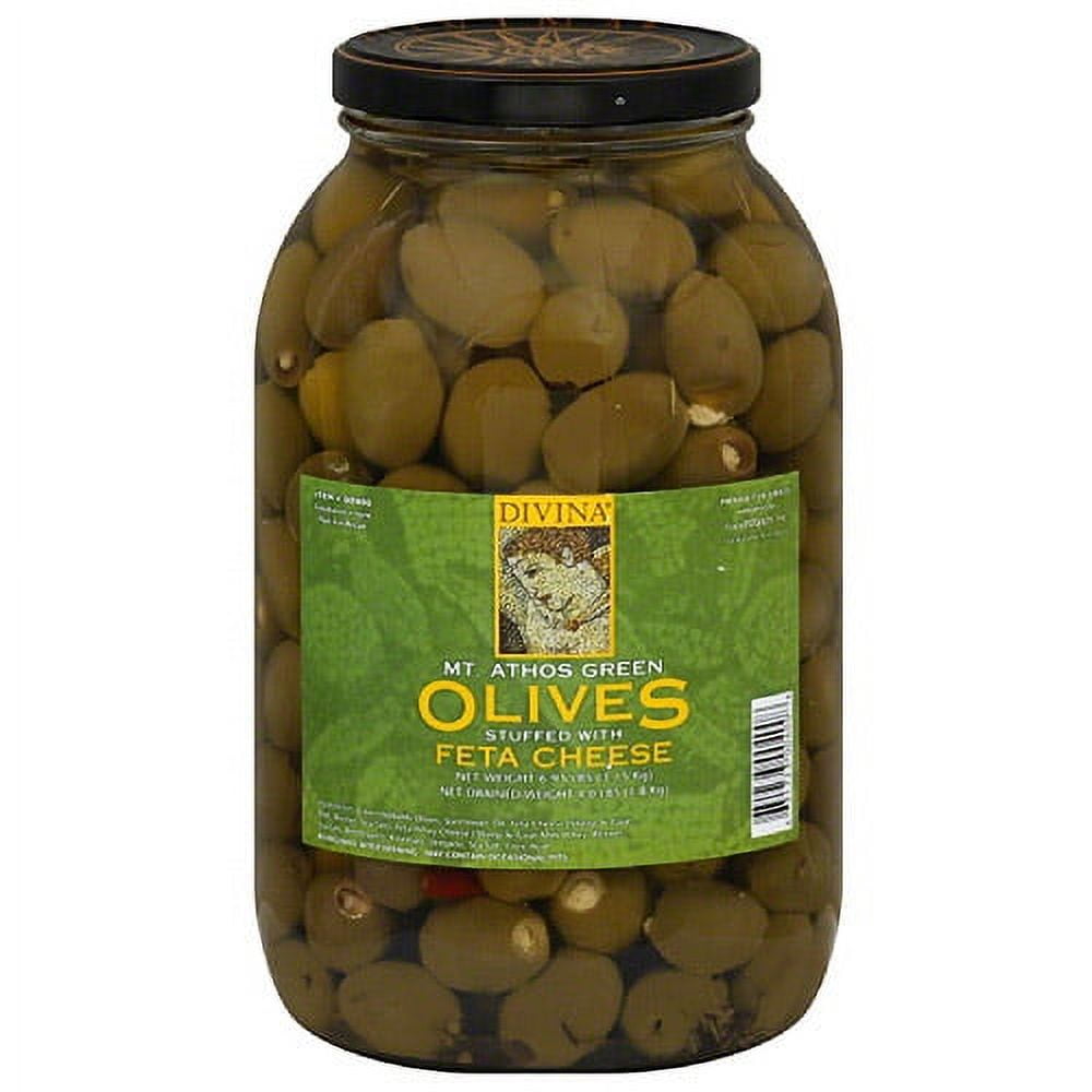 Divina Stuffed Green Olives with Feta Cheese, 4 oz, (Pack of 2
