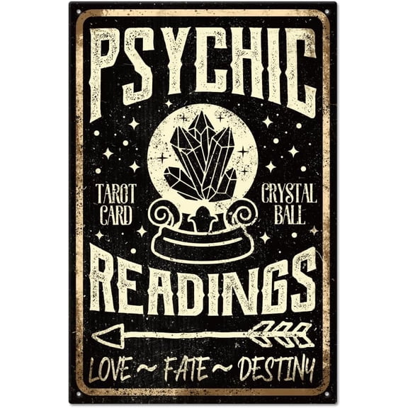 Divination Metal Tin Sign Psychic Sign Psychic Tin Sign 8x12 in Divination Psychic Metal Poster Welcome Poster Home Courtyard Wall Decor Iron