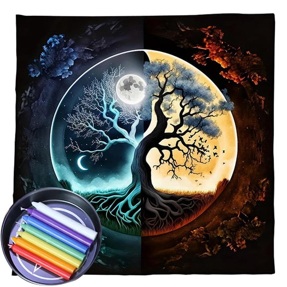 Divinations Cards Table Cloth Square Tapestry Trees Of Life Altars Cloth Tarots Cards Tablecloth Witchcrafts Supply