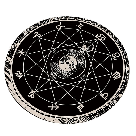 Divinations Mat Sun Moon Pattern Altars Tarots Card Pad Astrology Pendulums Chart Mat for Divinations, Energy Healings