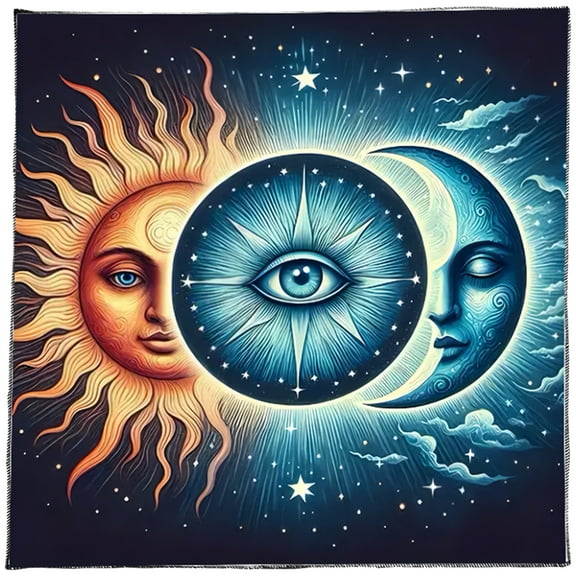 Divinations Tablecloth Flower Moon Sun Astrology Tarots Card Tablecloth Altars Cloth Divinations Board Game Accessory
