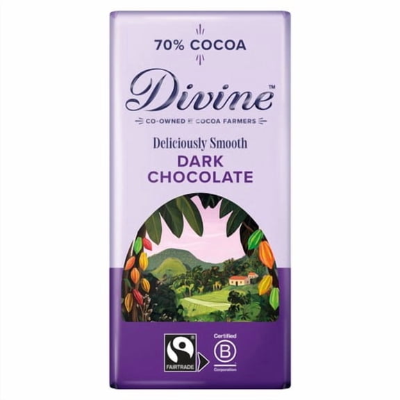 Divine 70% Dark Chocolate 90g, British Import (Pack of 3)