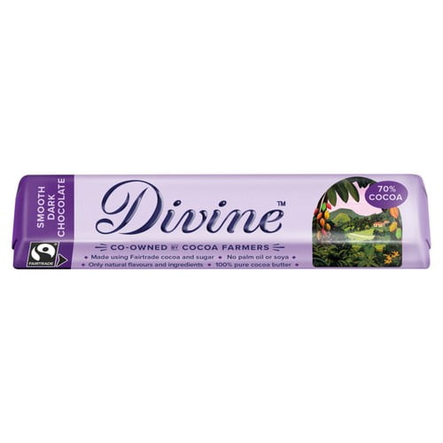 Divine 70% Dark Chocolate Bar 35g, British Import (Pack of 3)