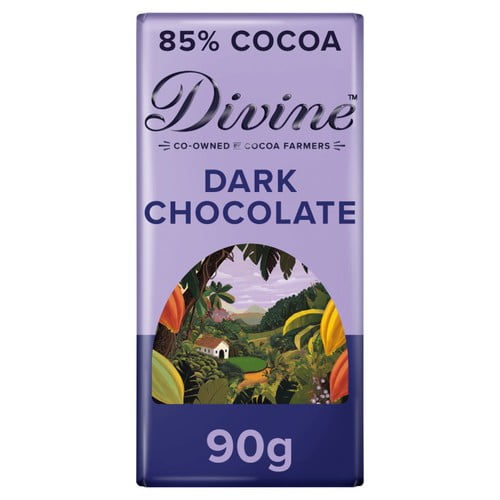 Divine 85% Dark Chocolate 90g, British Import (Pack of 3)