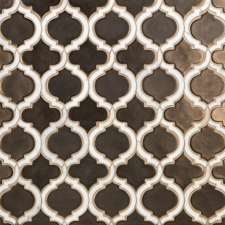 Divine Arabesque Glacier White 10 in. x 12 in. Glazed Ceramic Mosaic Tile (0.80 Sq. Ft. / Sheet) Divine Arabesque Glacier White 10 in. x 12 in. Glazed Ceramic Mosaic Tile (0.80 Sq. Ft. / Sheet)
