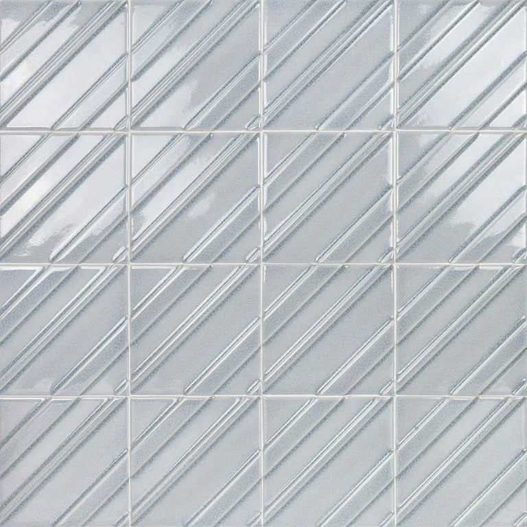 Divine Argyle Arctic Blue 6 in. x 6 in. Ceramic Wall Tile (20 Pieces 4.97 Sq. Ft. / Case)