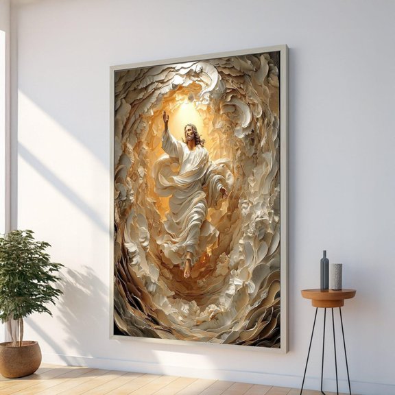 Divine Ascension Jesus Wall Art, Unframed Paper Poster 8x10in
