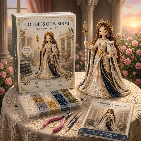 Divine Beaded Goddess DIY Kit, 3D Beaded Craft Set for Adults Teens, Handmade Mythology Figure with Instructions, Home Decor Creative Gift
