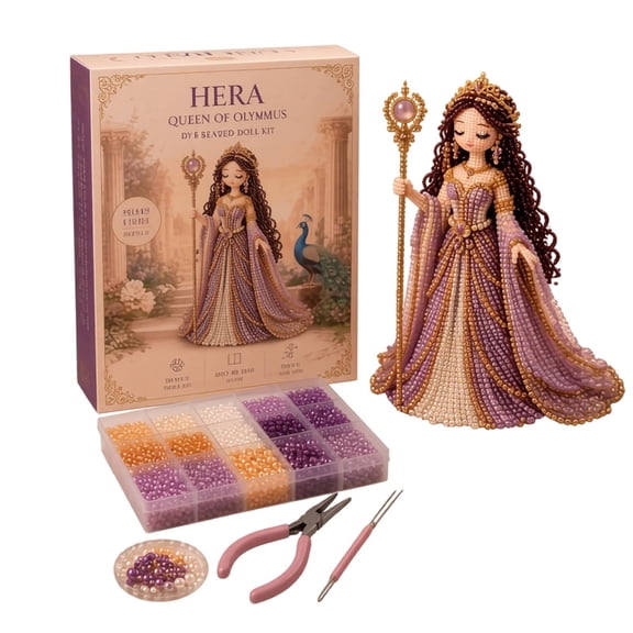 Divine Beaded Goddess Kit, 3D Beaded Goddess DIY Kit for Adults & Teens, Mythology Craft Set with Beads and Instructions, Handmade Figure Art Project, Creative Gift for Women and Craft Lovers,Purple