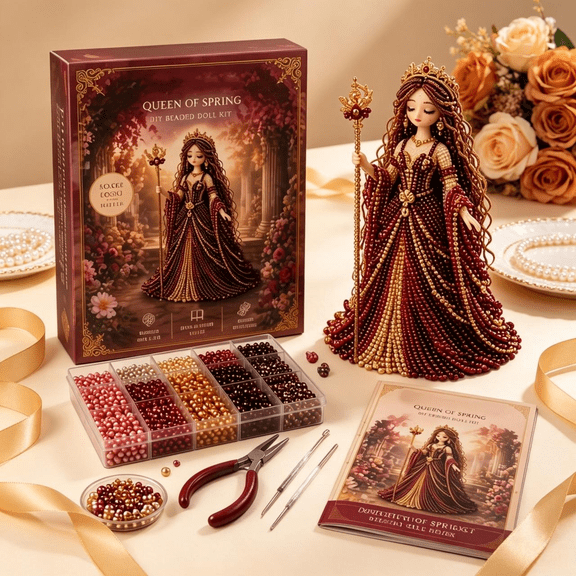 Divine Beaded Goddess Kit, Elegant 3D Handmade Figure Craft Kit, Unique Mythology Themed Gift For Craft Lovers On Birthday Holiday (E)