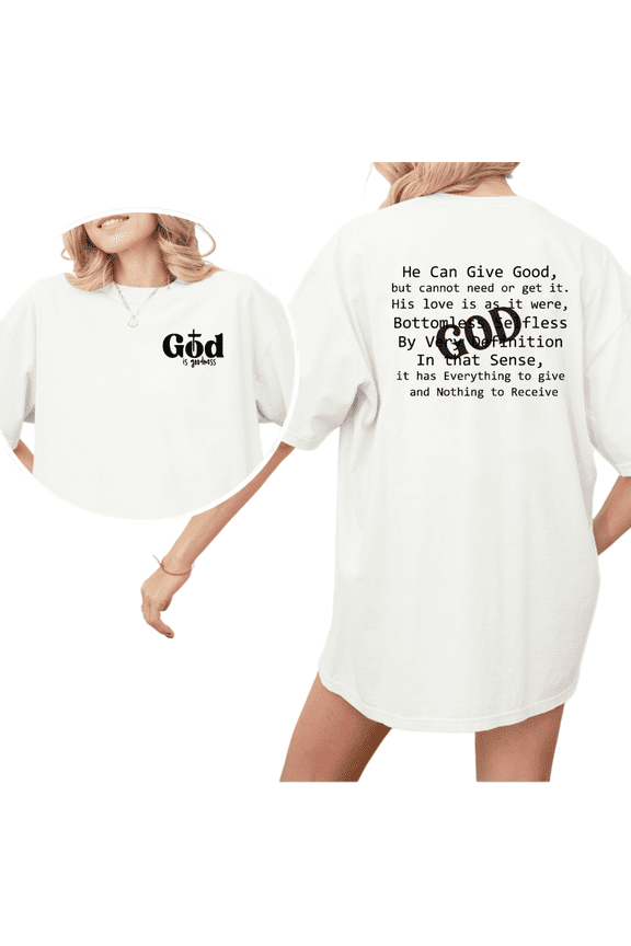 Divine Boundless Love Shirts White Print Tshirt Double Sided Graphic Tees S-5XL Gods Goodness Daily Wear Cotton Tops