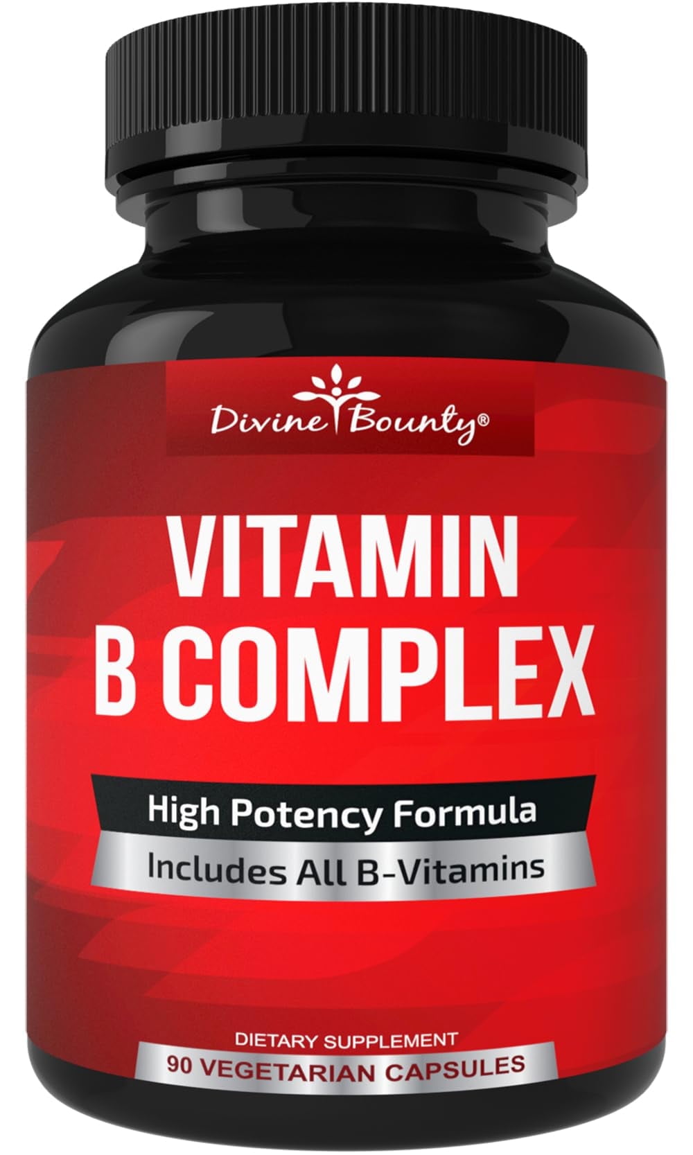 Divine Bounty Super B Complex Vitamins - All B Vitamins Including B12, B1, B2, B3, B5, B6, B7, B9, Folic Acid - Vitamin B Supplement - Support Healthy Energy Metabolism - 90 Vegetarian Capsules