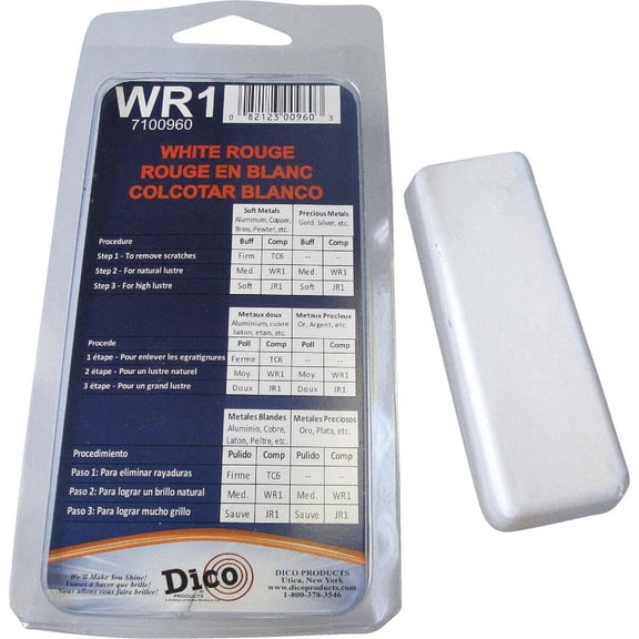 Divine Brothers Buffing Compound White Rouge WR1 - For Aluminum, Alloy Steel - 1 Piece