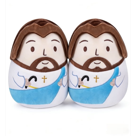 Divine Comfort Jesus Plush Pillow, Soft Religious Stuffed Toy with Cross Embroidery, Inspirational Gift for Children & Adults