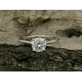 thumbnail image 1 of Divine Creation 1.10 Ct Round Cut White Diamond Wedding Engagement Ring 14K White Gold Plated 925 Sterling Silver For Women's -5, 1 of 4