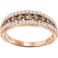 thumbnail image 1 of Divine Creation 1.20 Ct Round Cut Brown Diamond Wedding Engagement Band Ring 14K Rose Gold Plated 925 Sterling Silver For Women's -6.5, 1 of 1