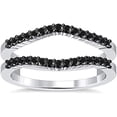 thumbnail image 1 of Divine Creation 1.60 Ct Round Cut Black Diamond Engagement Christmas Thanksgiving Enhancer Wrap Guard Ring 14K White Gold Plated 925 Sterling Silver For Women's -6, 1 of 3