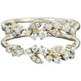 thumbnail image 1 of Divine Creation 1.92 Ct Round Cut White Diamond Wedding Engagement Enhancer Guard Wrap Ring 925 Sterling Silver 14K Yellow Gold Plated For Women's - 8, 1 of 3