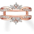 thumbnail image 1 of Divine Creation 14K Rose Gold Plated 1.88 Ct Round Cut White Diamond Wedding Engagement Enhancer Guard Wrap Ring 925 Sterling Silver For Women's -9.5, 1 of 1