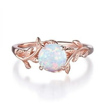 Divine Creation 14K Rose Gold Plated 2.00 Ct Round Cut Fire Opal Wedding Engagement Halo Ring 925 Sterling Silver For Women's -7