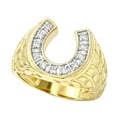 thumbnail image 1 of Divine Creation 14K Yellow Gold Plated 1.12 Ct Round Cut White Diamond Wedding Engagement Pinky Ring 925 Sterling Silver For Men's -8.5, 1 of 1
